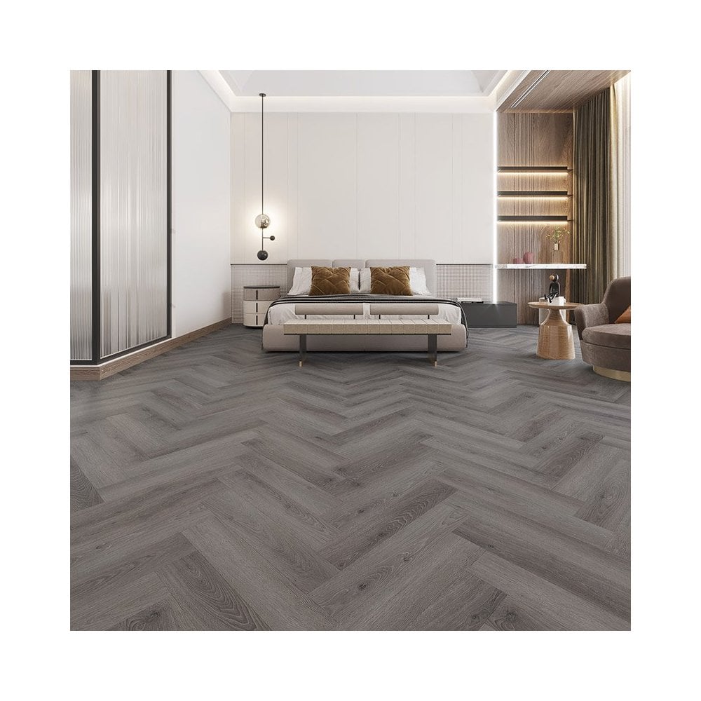Alva Herringbone Hickory Grey Oak